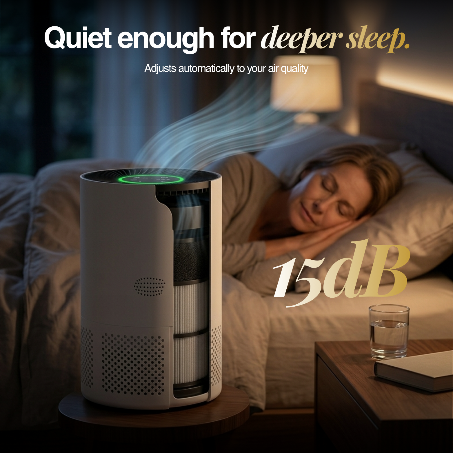 Oxyra 100 — Smart Air Purifier with WiFi & App Control | True HEPA H13 for Bedrooms
