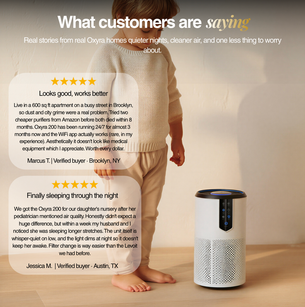 Oxyra 200 — Powerful Air Purifier for Large Rooms up to 1,300 sq ft | True HEPA H13