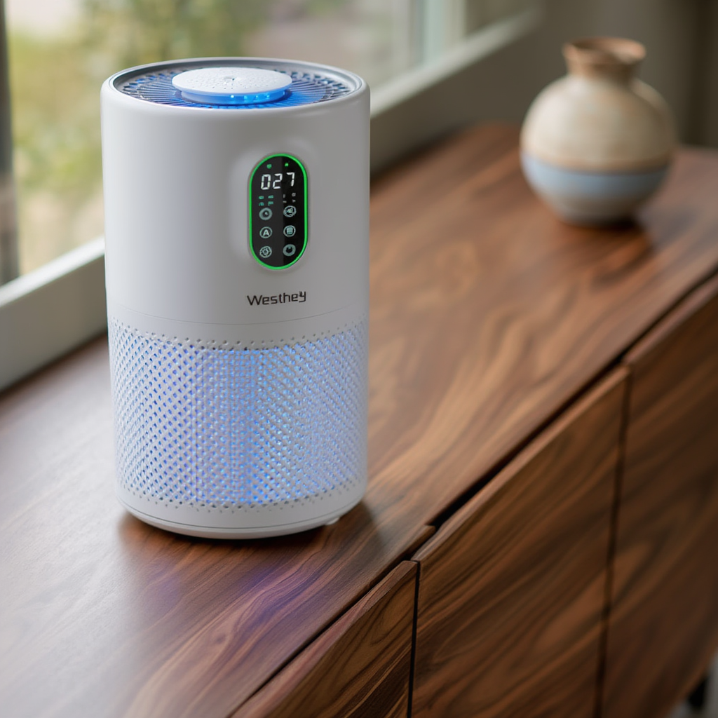 Oxyra 300 — Smart Air Purifier with Real-Time PM2.5 Sensor | True HEPA H13 for Modern Homes